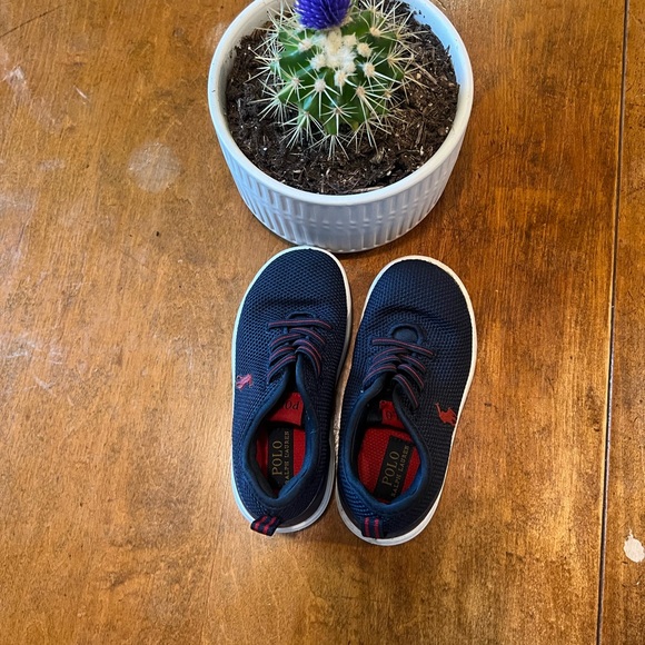Polo Ralph Lauren Other - Polo Ralph Lauren Boys Navy Sneakers Red Accent Size 10 Kids Casual Shoes
